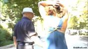 Download video sex 2021 Sexy European brunette babe Cristal Cherry in see through blue dress on a leash is walked in public by master Omar Galanti then gets fucked in a park