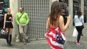 Watch video sex 2021 Hot brunette American tourist slut Juliette March wrapped in her flag naked d period in public then in bar sucked and fucked fastest