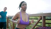Video sexy hot Black girl goes jogging and fucks with a white guy high speed