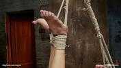 Video porn Tiny blonde slave Rene Phoenix is tight bound in hogtie position and suspended with ass hooked then caned and nipples clamped and weighted by master Matt Williams online high speed